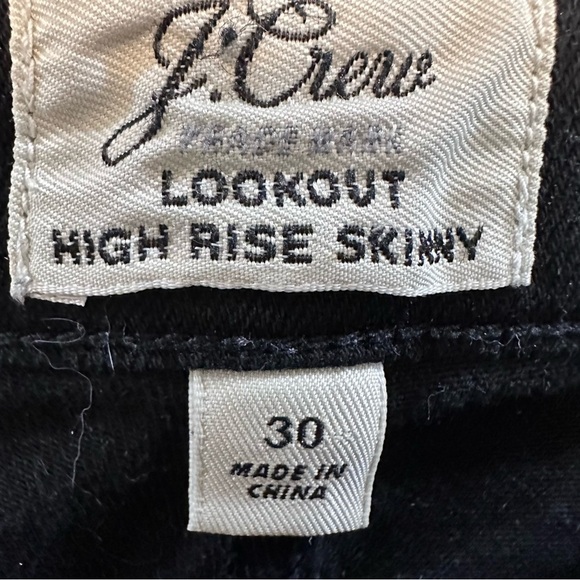 JCREW Black Lookout Highrise Skinny Jeans 30 - Picture 6 of 9